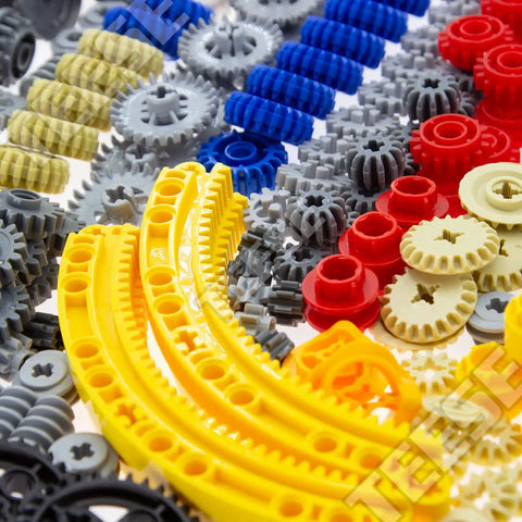 Gears And Differential Kit With 233 Technic Parts For STEM MOC EV3 Project Track Car Bulk Blocks Random Color shown close-up