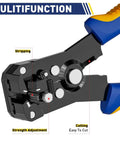 Close-up of Self Adjusting Wire Stripper And Cutter 2 In 1 Heavy Duty Automatic Wire Stripping Tool showcasing multifunctional features.