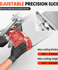 Adjustable slicing with Beastly 2500W Meat Saw With 8 Stainless Steel Blades, 110V, showing precise meat cutting