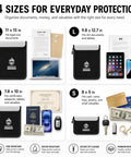 4 Pack Fireproof Document Bags Waterproof Safe Organizer Set With Legal Size 15x11 And A4 And Letter Size 12.7x9.8