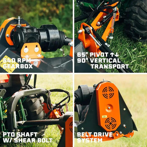 65 Inch Offset Flail Ditch Bank Mower For Cat 1 Tractors 30 50 HP With PTO Hydraulic Offset And Tilt Mulches While You Cut A Rugged Go To Tool For Roadside Clearing Field Edges And Grassy Margins