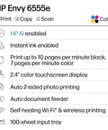 Features of Envy 6555e Wireless All-In-One Color Inkjet Printer With Duplex Printing, Borderless Photos for home office