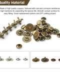 Close-up of 20 Sets 18mm Magnetic Button Clasp Snaps Fastener Kit With Install Tool For Sewing DIY Crafts Purses Bags Clothes