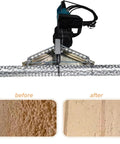 Heavy Duty 27 Inch Spray Foam Cutter Saw For Open Cell Insulation Removal, showing before and after foam cleanup.