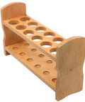 Beech Wood Test Tube Rack For Science Class Holds 12 Tubes Up To 28mm Diameter, 10.25 Inch Wide With Premium Polished Finish