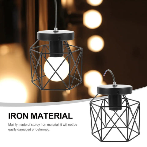 Real Deal Industrial Farmhouse Ceiling Light Rustic Iron Flush Mount With Bangin Hand Welded Metal Shades featuring black wire frame.