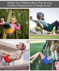 Children enjoying Heavy Duty Backyard Swing Seat For Kids And Adults, 30.4 Inch Long By 6 Inch Wide, with metal rings