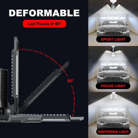 Adjustable LED panels on 80W Motion Activated LED Shop Light With PIR Sensor For Garage Staircase Basement And Workshop Auto On