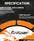 4 1/2 in cut-off wheel for angle grinder, carbide edge, orange segmented disc, USWIN logo