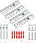 Four Pack Four Inch Light Fixture Mounting Bracket Universal Crossbar Kit With All Mounting Hardware Heavy Duty For Chandeliers Pendant Lights Flush Mounts Wall Lights Ceiling Fans No Hassle Install, silver steel brackets and hardware
