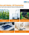 Pro pH Pen Meter With Temperature Sensor, ATC, And Full Calibration Kit For Hydroponics and Drinking Water scenarios displayed