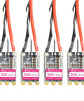 4-pack of 30A Brushless ESC Pack For FPV Racing Drones BLHeli S DShot 150 300 600 Support 3S 4S 5S LiPo Battery with 40A peak
