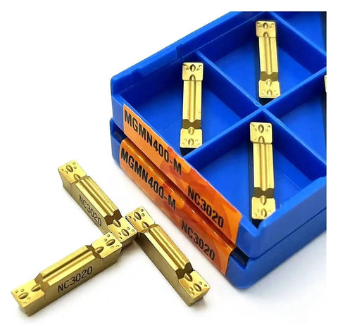 External Grooving Tool Handle And Parting Plate For Carbide Inserts shown with MGMN400 NC3020 blades in blue box