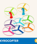 Skyrocopter Toy Helicopter For Kids With Bright Multi Color Design featuring rainbow rotors and durable build for imaginative play