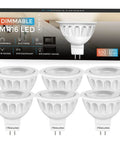 Dimmer Friendly MR16 LED Bulbs, 5W, 50W Equivalent, 2700K Warm White, GU5.3 Base, 40 Degree Beam, 12V AC DC, 6 Pack.