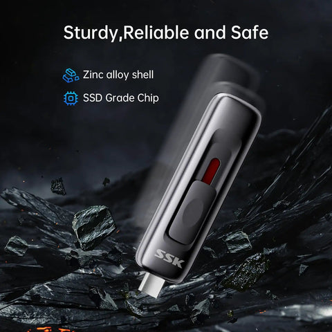Blazing Fast USB 3.2 Gen 2 Dual USB Type C And USB A Flash Drive 128GB External SSD with zinc alloy shell and SSD grade chip