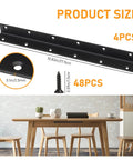 Heavy Duty Raised Garden Bed Corner Brackets 4 Pack Solid Black Metal L Brackets displaying size specifications for outdoor use.