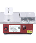 Slick Mini Table Saw Fueled By A Rugged Dual Motor For Quick Wood And Pcb Cuts with adjustable guide and control panel.