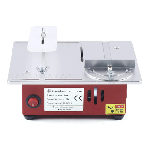Slick Mini Table Saw Fueled By A Rugged Dual Motor For Quick Wood And Pcb Cuts with adjustable guide and control panel.