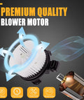 Straight Up Front Hvac Heater Blower Motor For Toyota Corolla Matrix Rav4 700230 with airflow graphics and motor detail.