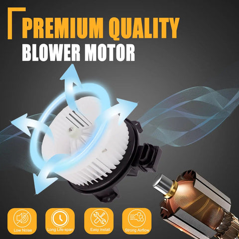 Straight Up Front Hvac Heater Blower Motor For Toyota Corolla Matrix Rav4 700230 with airflow graphics and motor detail.