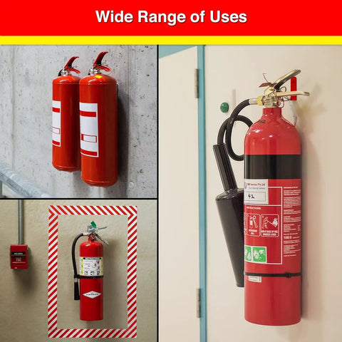 Rugged L Hook Fire Extinguisher Bracket Mount Kit For 15 To 40 Lb Extinguishers Wall Hanger Brackets Four Pack Heavy Duty Iron Construction Easy Install Fits Most Units