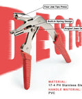 4-In-1 Car Trim Removal Tool Kit With Clip Pliers, 17-4 stainless steel, red handles, angled jaws for door panel fastener removal.