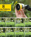 16 Inch Garden Watering Wand With 180 Degree Rotating Head And Thumb Control Shut Off Valve Eight Pattern Heavy Duty Hose Nozzle
