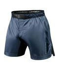 Core 3/4 Thigh Fight Shorts For Men No Gi Jiu Jitsu Blue Large Durable MMA Shorts With Extended Coverage And Side Slits For Full Mobility On The Mats Pro