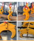 Heavy Duty Vertical Plate Lifting Clamp Built Like A Tank For Thick Steel Slabs, 3.1 Ton Capacity, Yellow Industrial Jaws.