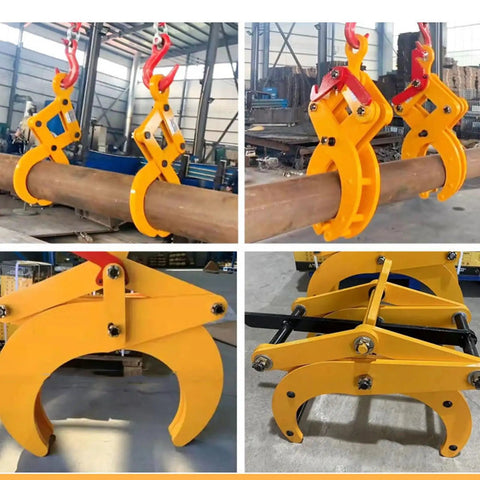 Heavy Duty Vertical Plate Lifting Clamp Built Like A Tank For Thick Steel Slabs, 3.1 Ton Capacity, Yellow Industrial Jaws.