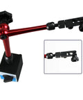 Test indicator holder on magnetic base red adjustable metal construction front view