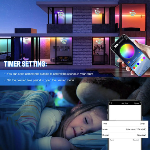 Color Changing Crystal Ring LED Pendant Chandelier With Remote Dimmer Rainbow RGB Lighting for bedroom with timer setting app