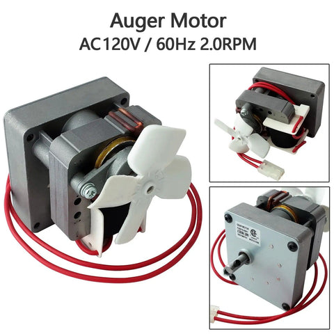 Auger Motor And Induction Fan Kit For Traeger And Pit Boss Wood Pellet Grills With Fire Burn Pot And Hot Rod Ignitor Replacement Parts with AC120V motor and wiring.