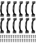 Matte Black Gate Handles Set Of 10 5.5 Inch Barn Door Pulls For Cabinets, Drawers, Fences, And Outdoor Use Screw On Hand Grips
