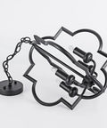 Industrial Vintage Sphere Pendant Light 20 Inch Orb Globe Chandelier With Five Lights In Oil Rubbed Black Finish Featuring Five Intertwining Rings