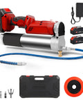 2 In 1 Cordless Electric Grease Gun Kit With 12000 PSI Output, 5.3 Oz Per Min, Dual Pistol And Straight Grip, Bright LED Light