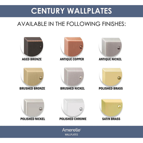 Various finishes of Duplex Steel Wall Plate in Aged Bronze and other colors, 1 Pack Premium Outlet Cover for Transitional Decor.