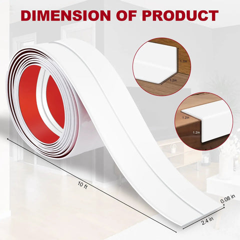Reliable White Peel And Stick Wall Corner Protectors Featuring Dead Simple Self Adhesive Backing For Rock Solid Edge Guards That Make Drywall Reinforcement A Total Breeze, 2.4 in x 10 ft.