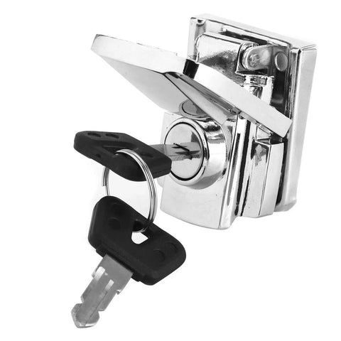 Iron Trunk Lock With Two Keys For Motorcycles Spring Toggle Latch Hasp Clamp Heavy Duty Locking Tool For Bikes And Travel Gear shown in detail