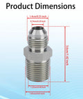 Two Pack Three Eighths JIC Male Flare To Three Eighths NPT Hydraulic Hose Adapters In Carbon Steel dimensions diagram