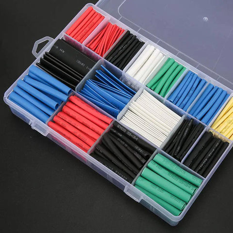 Dope 670 Piece Mixed Color Heat Shrink Cable Sleeve Kit For Wire Identification Garage Workshop Auto Mechanic Projects And Electrical Repairs With Flame Retardant Durable Pe Material You Gotta Get, assorted sleeves in organizer