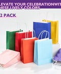 32 Pack Small Gift Bags With Handles Colorful Party Favor Bags 5.8 By 3.2 By 8.25 Inches Bulk Gift Bags for birthday