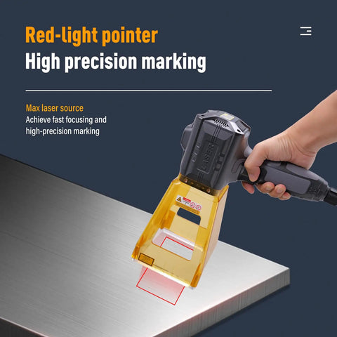 Portable 30W Fiber Laser Engraver For Metal And Non Metal Materials Handheld Laser Marker On The Go with gold housing marking metal surface