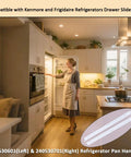 Upgraded Fridge Drawer Slide Rails For Kenmore And Frigidaire Refrigerators Replaces 240530601 240530701 in kitchen installation.