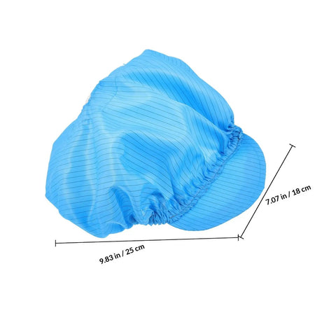 Slick Blue Anti Static Cap Set Made For Cleanroom Tasks And Factory Floors Featuring A Breathable Mesh Build, 9.83 in / 25 cm.