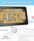 Bubble License Plate Protector With Black Stainless Steel Frame For Motorcycles, Clear ABS Shield, showing thickness and material details