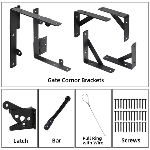 Beefed Up Heavy Duty Anti Sag Gate Kit With Corner Braces And Brackets For Gate Frame Support Durable Triangular Reinforcement That Stops Sag And Keeps Panels Level Outdoor Fence And Gate Hardware