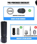 Thick Wall 10 Spline Lug Nut Key Set with compatibility chart and correct 10-spline lug identification, heavy-duty alloy build