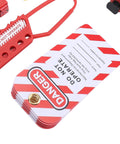 All In One Electrical Lockout Tagout Kit With 8 Locks And 6 Hole Hasp, Nylon PA Circuit Breaker Lockout Devices, red danger tag